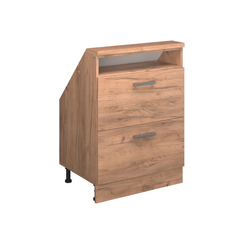 Vicco Szafka kuchenna na dach skośny R-Line, Złoty dąb energetyczny, 60 cm z 2 szufladami