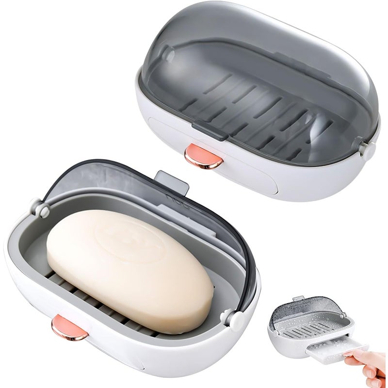 Mydelniczka z pokrywką, zestaw 2 szt., Mydelniczka z ociekaczem i pokrywką, Mydelniczka łazienkowa z pokrywką, Mydelniczka łazienkowa wisząca