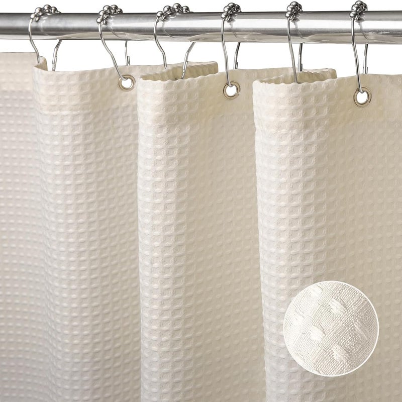 Zasłona prysznicowa - poliester - 183x214 cm - 1 szt. - z kółkiem metalowym - beżowa