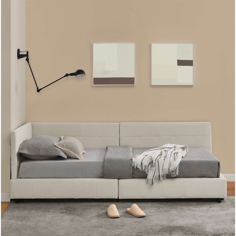 Łóżko pojedyncze 90x200 cm z miękkiego weluru, wysokie oparcie 45 cm, wygodne i trwałe dla dzieci i dorosłych