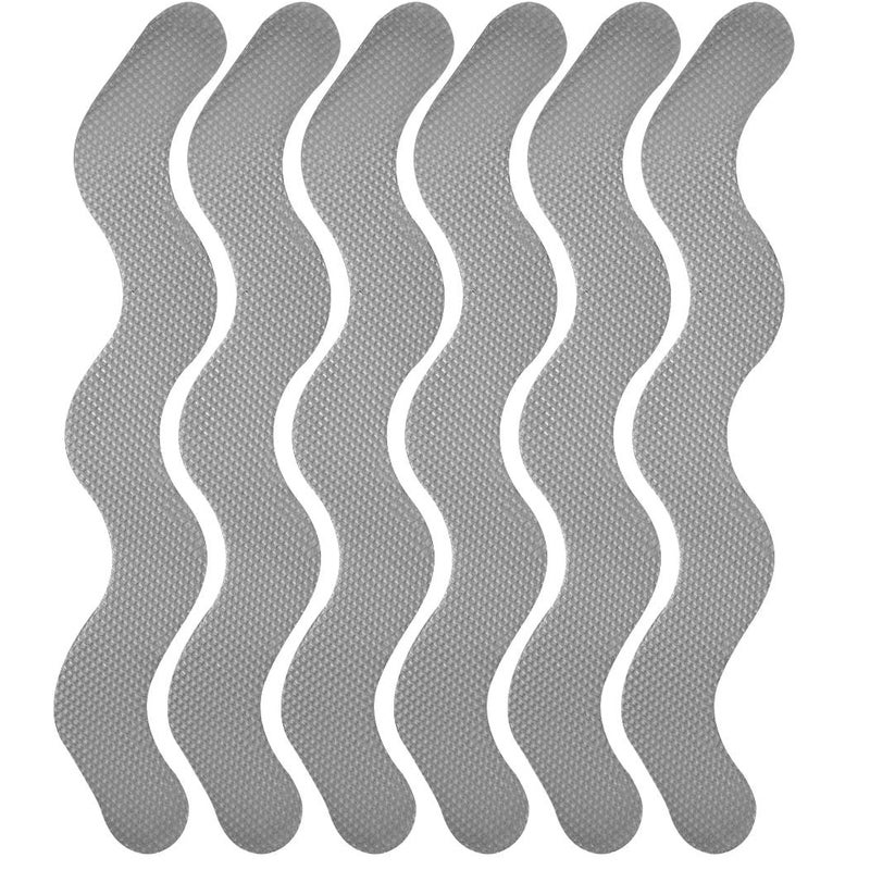 Naklejki antypoślizgowe pod prysznic, w kształcie litery S, do wanien, kabin prysznicowych, schodów, 2 x 20 cm, 6 szt., szare