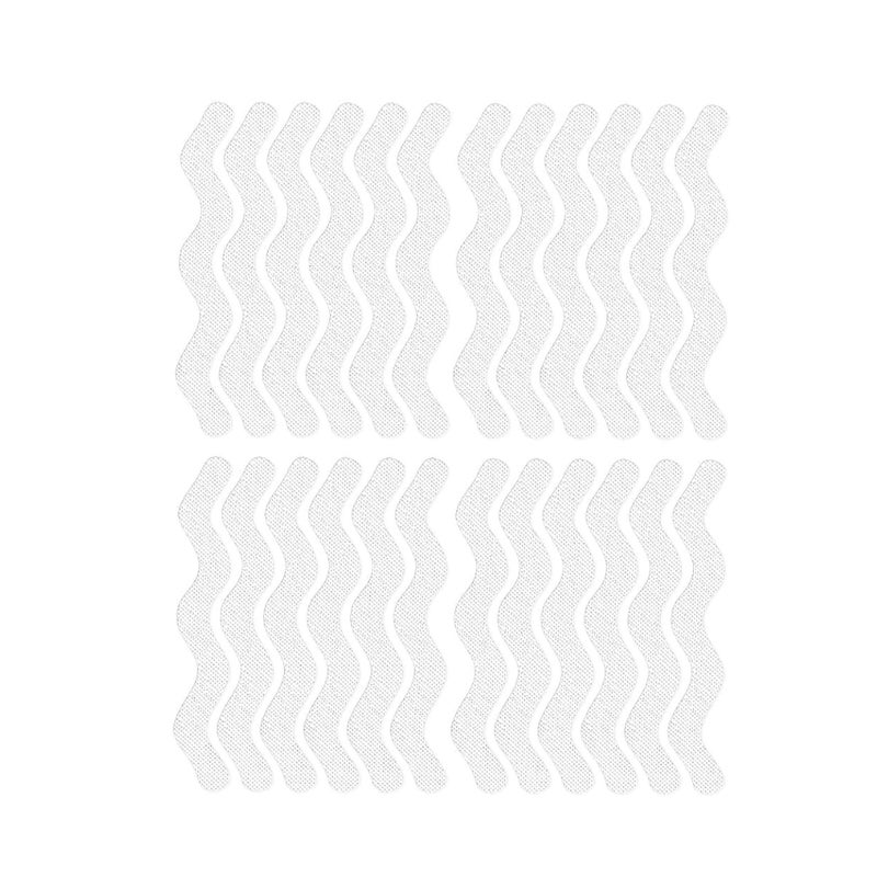 Naklejki antypoślizgowe pod prysznic, w kształcie litery S, do wanien, kabin prysznicowych, schodów, 1,3 x 18 cm, 24 sztuki, transparentne