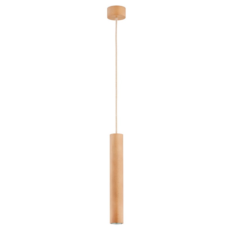 Lampa wisząca Anaid jasne drewno 1xGU10x10W tuba wym: 110 x 8,5 x 8,5 cm metal Alfa