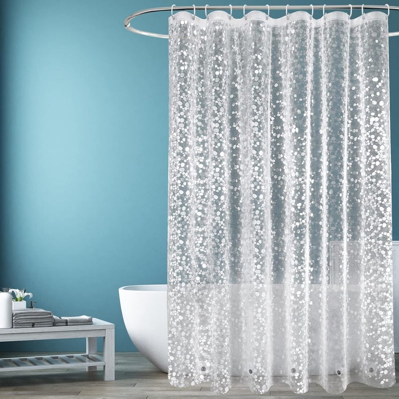 Gruba, przezroczysta zasłona prysznicowa o wymiarach 180x200 cm, wodoodporna, odporna na pleśń, wykonana z tworzywa PEVA, do wanny.