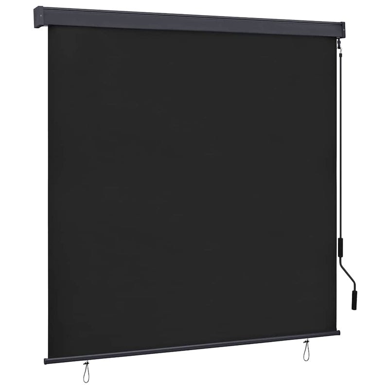 Roleta z zasłonami Antracyt 180 x 250 cm Materiał i Aluminium vidaXL