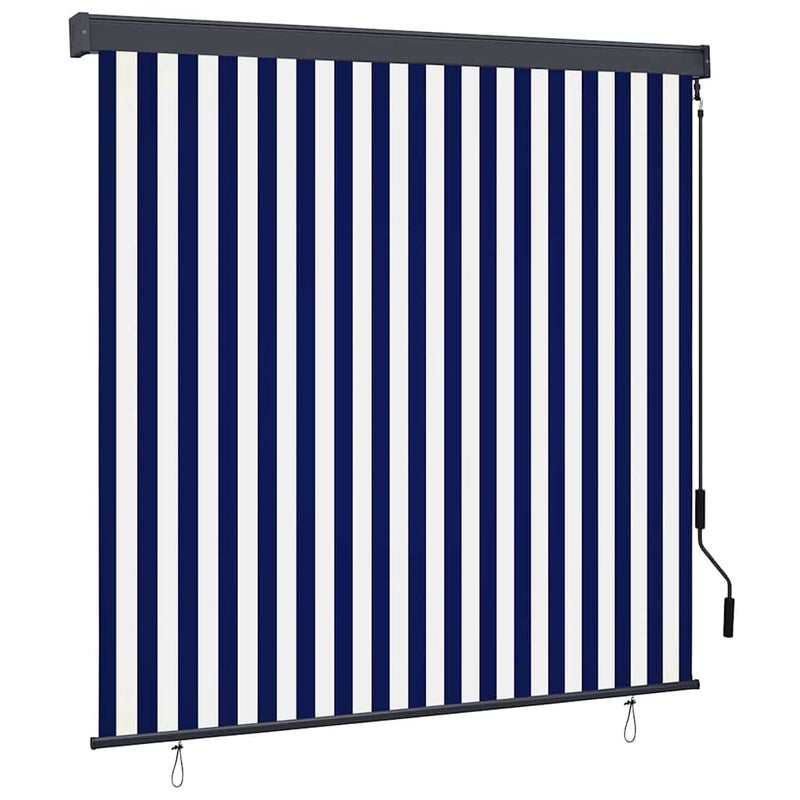 Roleta Niebieski i biały 180 x 250 cm Materiał i Aluminium vidaXL