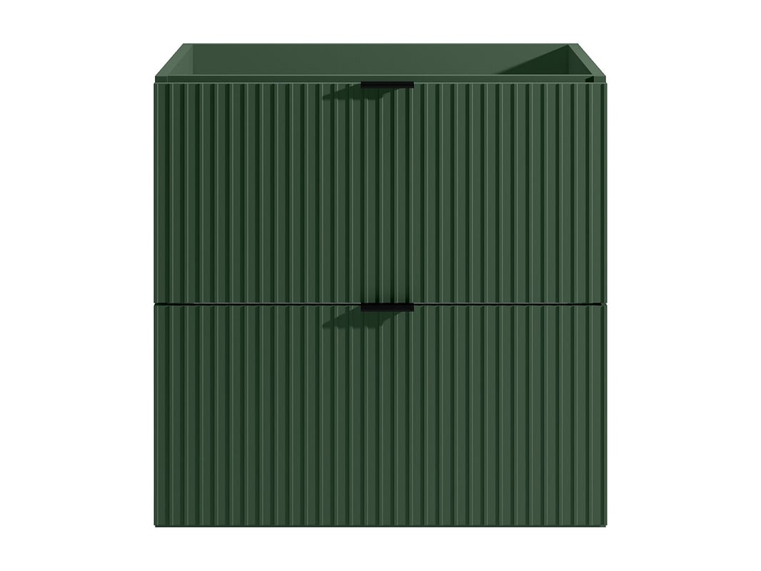 Wisząca szafka pod umywalkę, ryflowana – Matowa zielona – 60 cm – ZEVINI - Matowa zieleń - 60 cm - ZEVINI