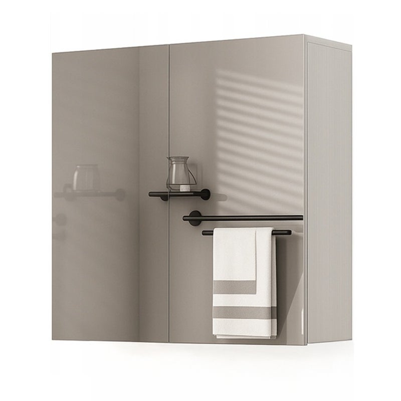 Szafka łazienkowa wisząca z lustrem nad umywalkę 2 drzwi biała nowoczesna