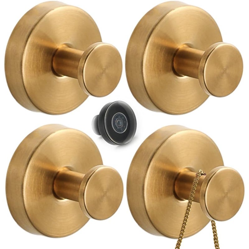 Złoty haczyk z przyssawką 6*6*4,5 cm 4 szt. ze stali nierdzewnej, odpowiedni do szkła, nie wymaga wiercenia, wieszak na ręczniki