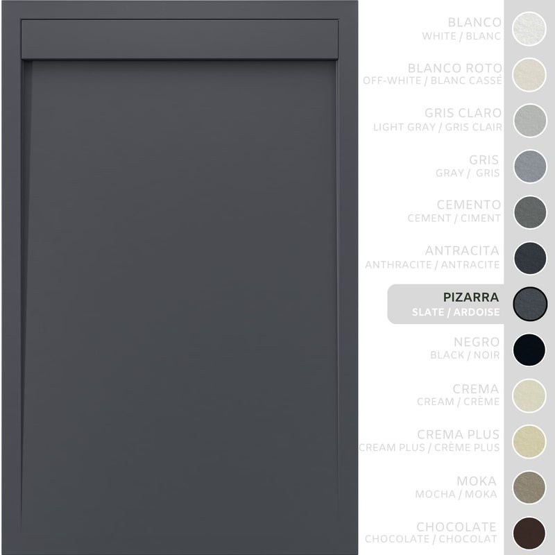 SOULHOME Brodzik prysznicowy– Żywica– Gel Coat– Gładka/Kamienna tekstura – Antypoślizgowy – łupkowy- 200X70- Niski 3cm– Minimalistyczny