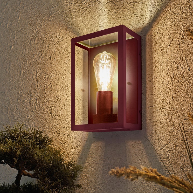 Zewnętrzny kinkiet E27 max 60W czerwony Ikaros INSPIRE