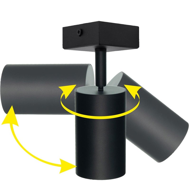 Reflektor sufitowy spot natynkowy Qualis listwa czarny 6xGU10x40W wym: 119 x 6 cm metal IdeaLED