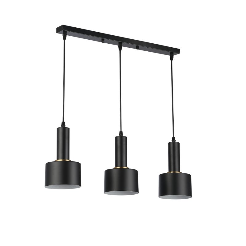 Lampa wisząca Tema 3-punktowa E27 120 cm IP20 stal aluminium czarna MasterLED