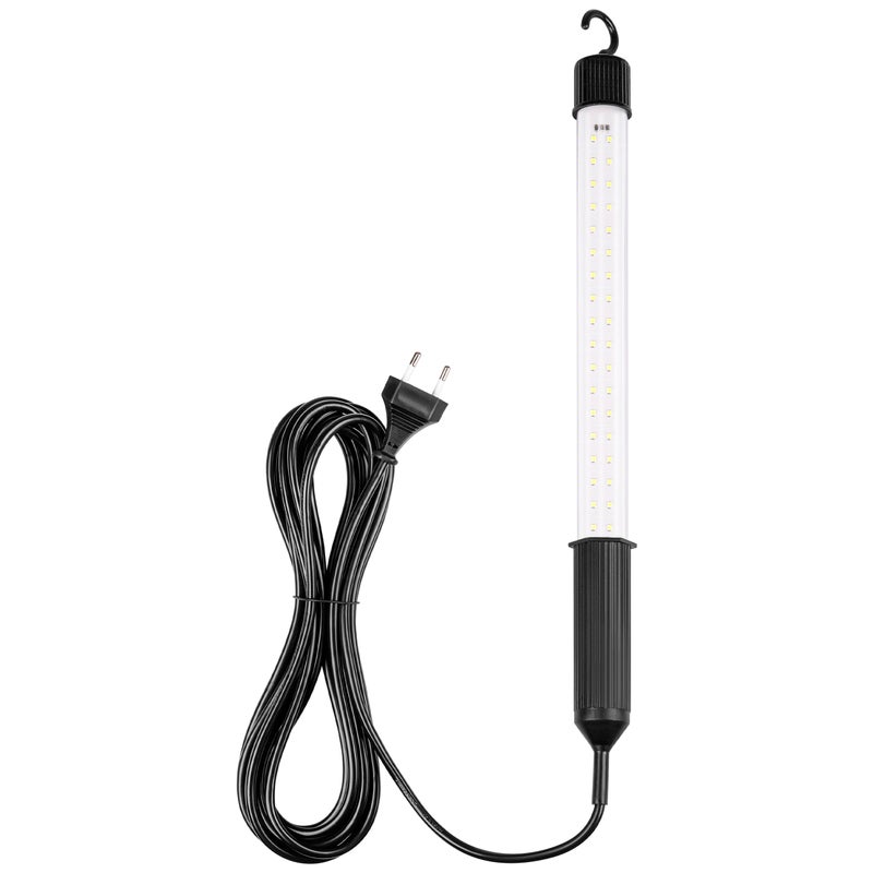 Lampa LED warsztatowa 4W 43cm IP20 6500K zimna biel haczyk kabel 5m czarna MasterLED
