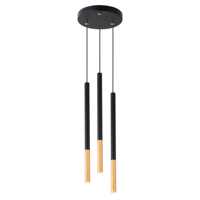 Lampa wisząca okrągła Piero LED G9 3-punktowa 152 cm IP20 sufitowa oprawa czarna złota MasterLED