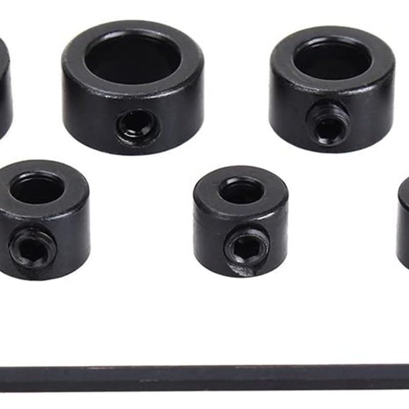 Kołnierze ograniczające głębokość, 7 sztuk, ograniczniki głębokości wierteł, ograniczniki głębokości wierteł z kluczem imbusowym (3-12 mm)