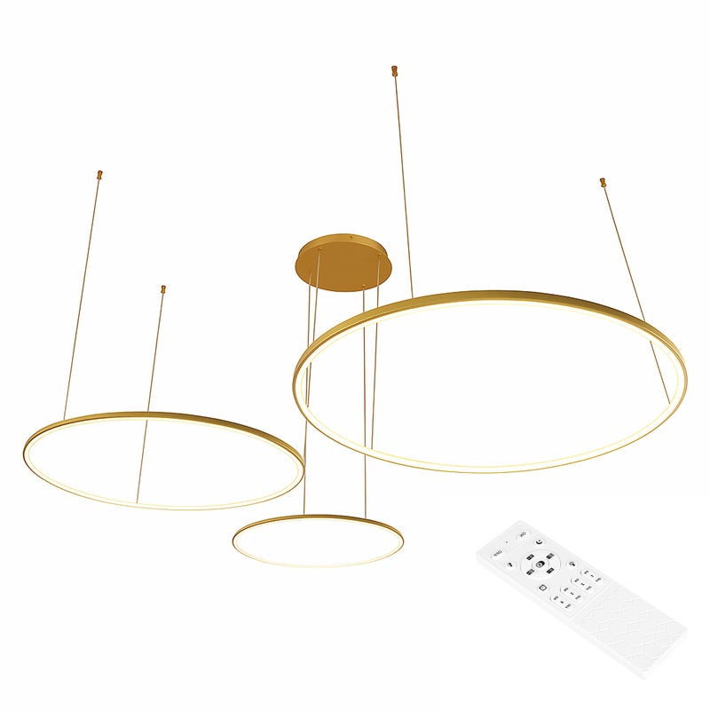 Żyrandol LED Hodo 116W 40-80cm IP20 3000-6500K regulowana barwa z pilotem złoty MasterLED