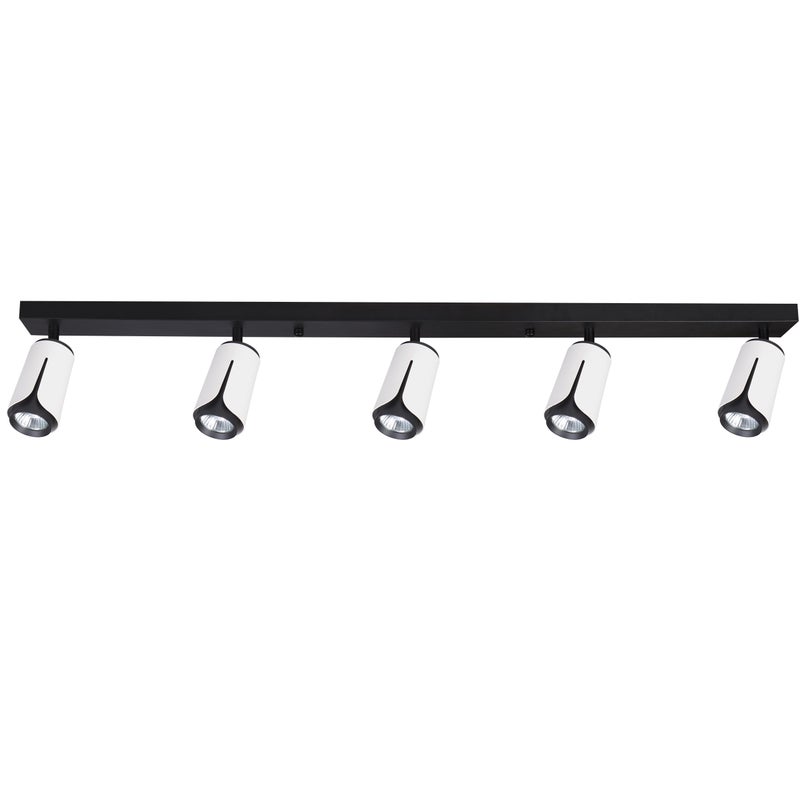 Lampa sufitowa kinkiet GU10 LED 5-punktowa ruchoma loft biało-czarna XUDO