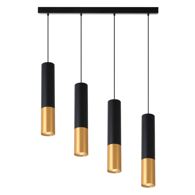 Lampa wisząca Keon LED GU10 4-punktowa 131 cm IP20 sufitowa slim czarna złota MasterLED