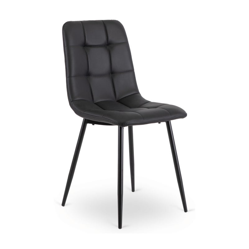Krzesło Tapicerowane Kuchenne Do Jadalni Kuchni Salonu Loft Czarne DALVIN