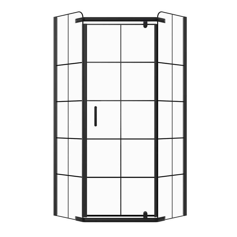 Kabina prysznicowa KALLISTE pięciokątna 80x80cm czarna SEVANTE