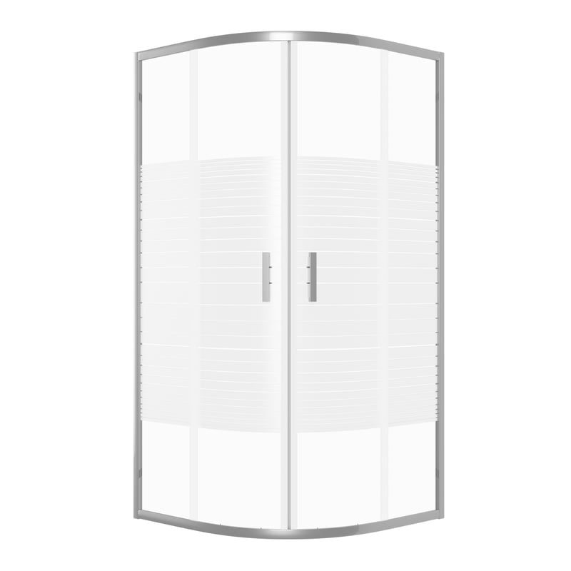 Kabina prysznicowa WELES półokrągła 80x80cm chrom z pasami SEVANTE