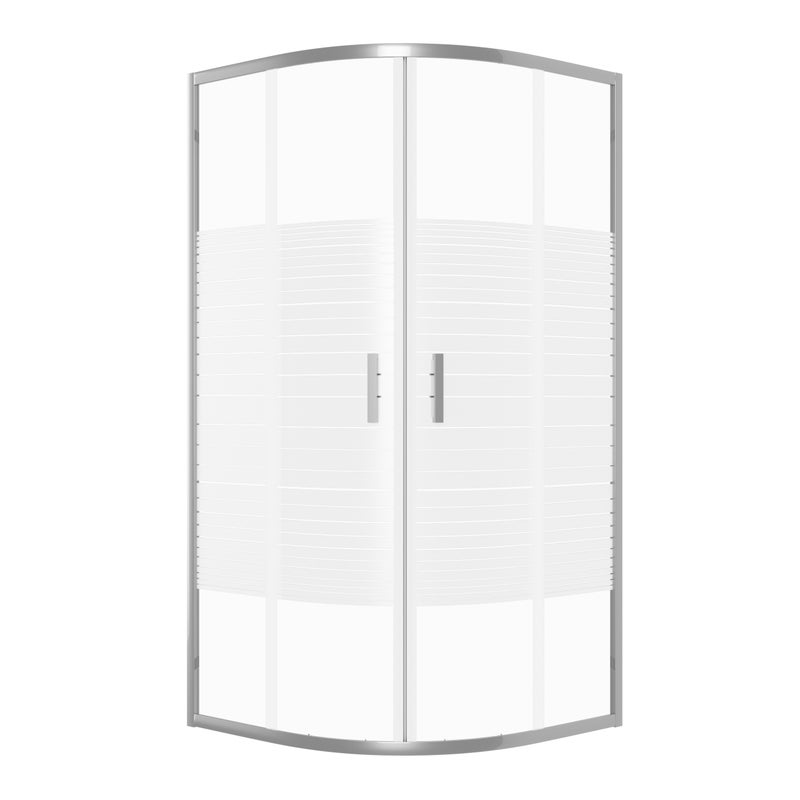 Kabina prysznicowa WELES półokrągła 90x90cm chrom z pasami SEVANTE