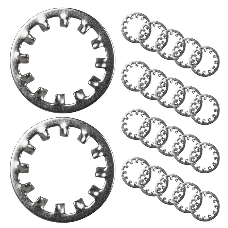 30 sztuk podkładek zabezpieczających M5 x 10 mm, stal nierdzewna 304, podkładki z wewnętrznymi zębami, podkładki zabezpieczające ze stali nierdzewnej