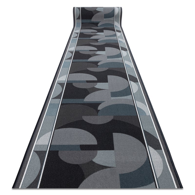 CHODNIK podgumowany MALIS Geometryczny, antypoślizgowy szary 100cm 100x610 cm