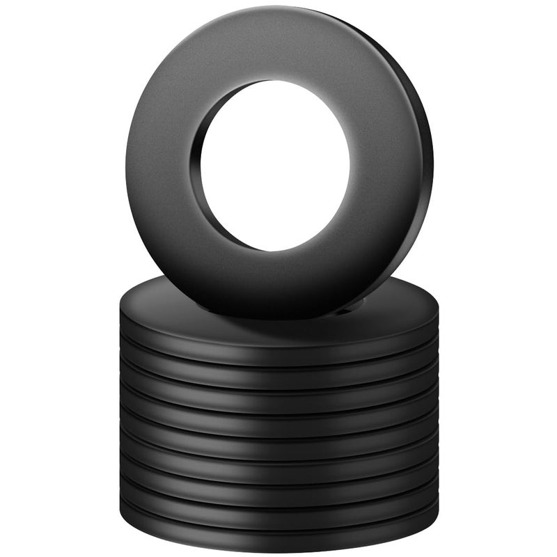 Podkładki płaskie M16 x 30 mm, 10 szt. płaskich podkładek dystansowych ze stali węglowej, czarne płaskie podkładki metalowe