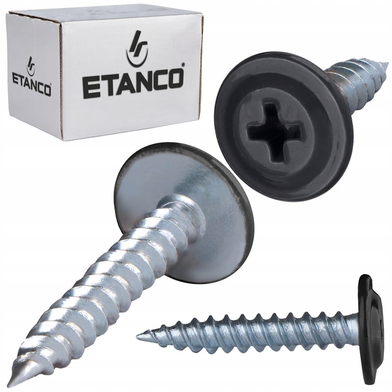 Wkręty podkładkowe do drewna 4,2x 25 mm RAL 9005 250 szt. Etanco GM-S