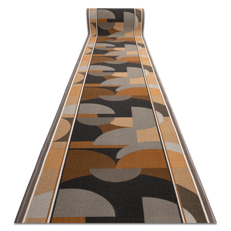CHODNIK podgumowany MALIS Geometryczny, antypoślizgowy beż 100 cm 100x710 cm