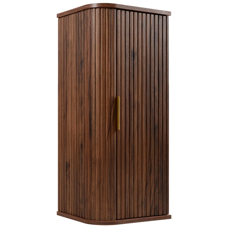 Słupek łazienowy GLAMOUR 35 x 79 cm ORZECH wiszący ryflowany 2 kolory uchwytów