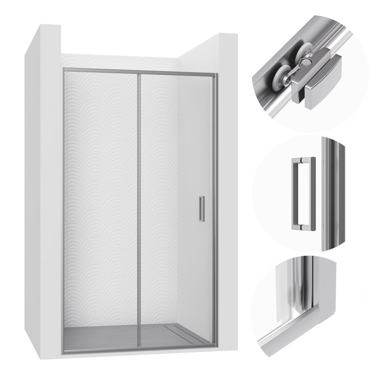 Drzwi prysznicowe przesuwne IZARU SEVANTE 115 cm chrom 1 szt.