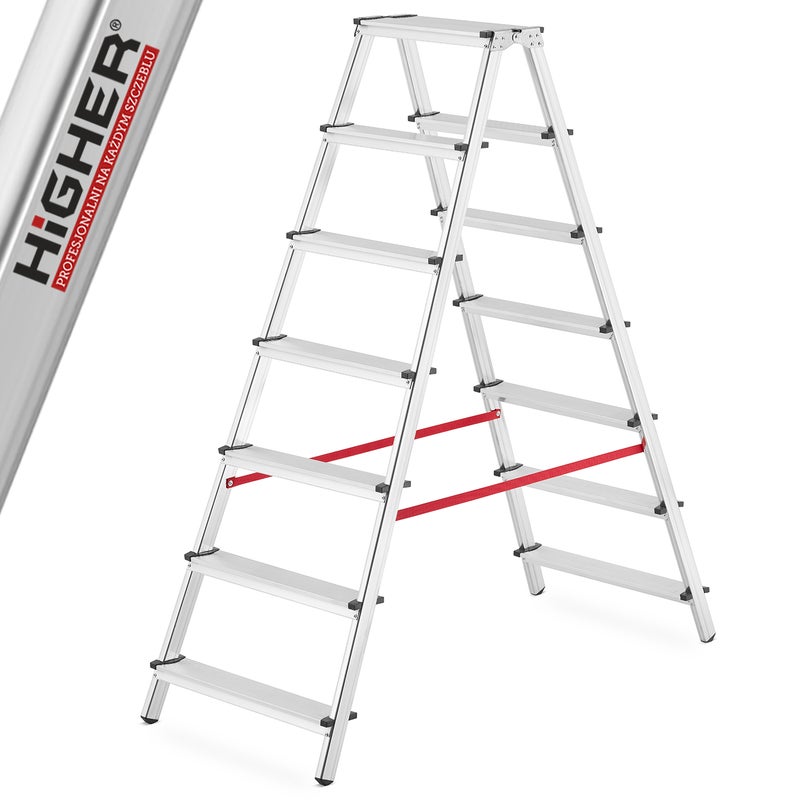 HIGHER drabina aluminiowa drabinka domowa dwustronna 2x7