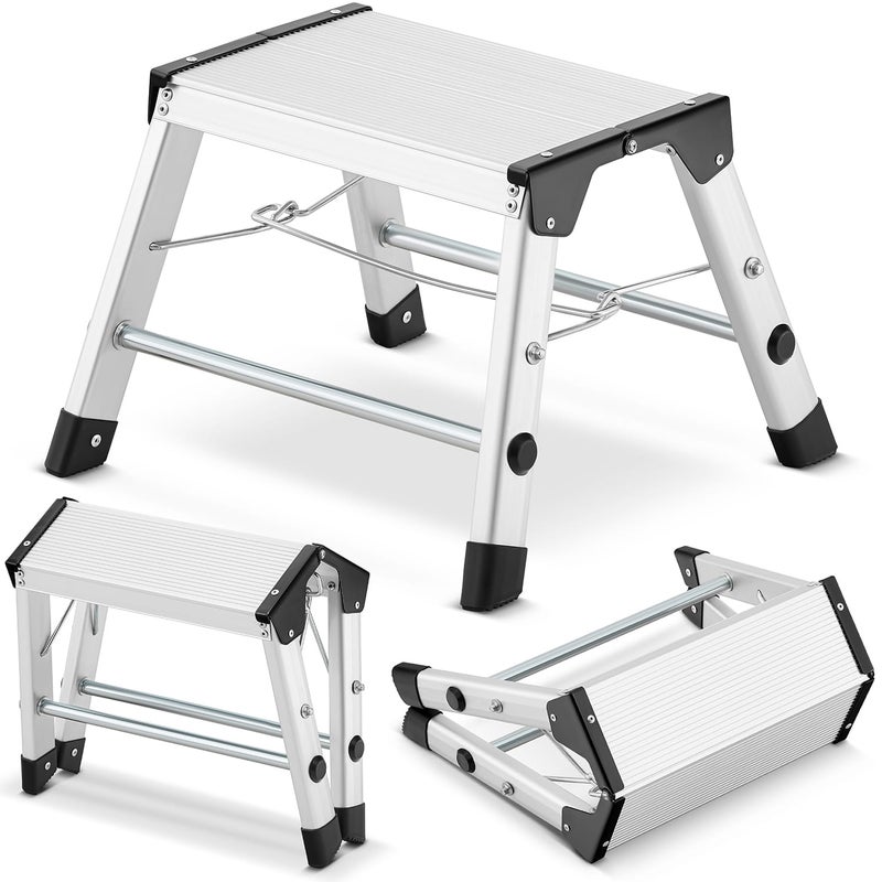 Drabina aluminiowa 2x2 domowa stołek taboret schodki podnóżek HIGHER ML-401