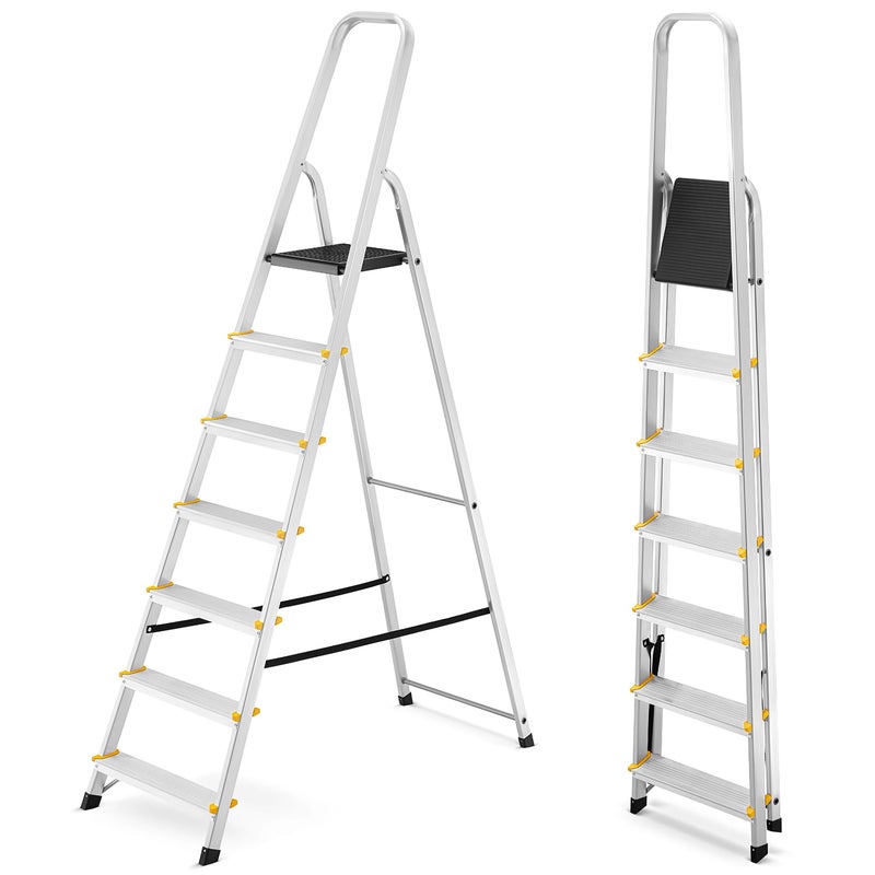 Drabina aluminiowa domowa jednostronna profesjonalna HIGHER 7 stopni 150kg