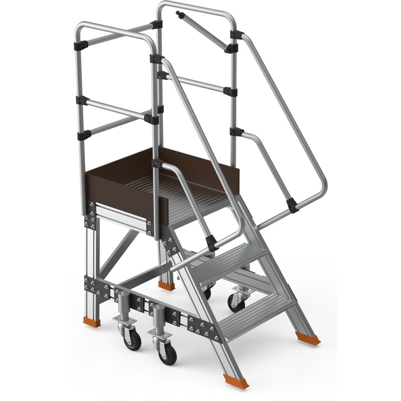 Drabina magazynowa podest jezdny HIGHER 87-YPRO 8702-Y 2 stopnie + podest