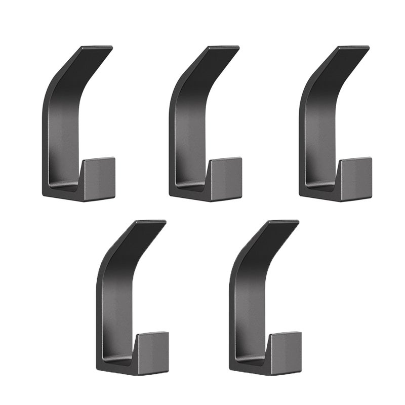 Wytrzymałe haki ścienne, 5 sztuk metalowych wieszaków na ubrania, podwójny wieszak na ręczniki, wieszaki ścienne na ubrania, wieszaki na kapelusze - c