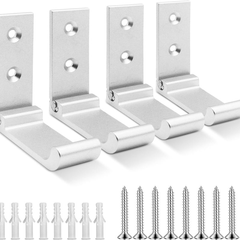 Składane haki ścienne, 4 sztuki, uchwyt ścienny na słuchawki, niewidoczne wieszaki na ubrania, wieszak na ręczniki i kurtki (srebrny)