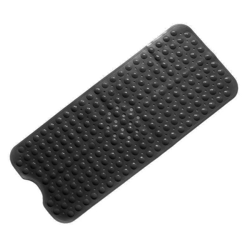 Czarny dywanik łazienkowy, bardzo długi, antybakteryjny, 100 x 40 cm, można prać w pralce, wykonany z materiału PVC odpornego na pleśń.