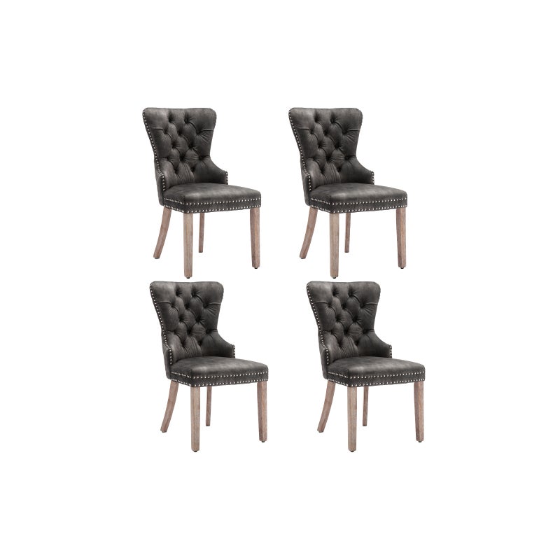 Krzesło do jadalni z aksamitu z nogami z litego drewna, wyściełanym siedziskiem, oparciem w stylu retro i ozdobnym dzwonkiem