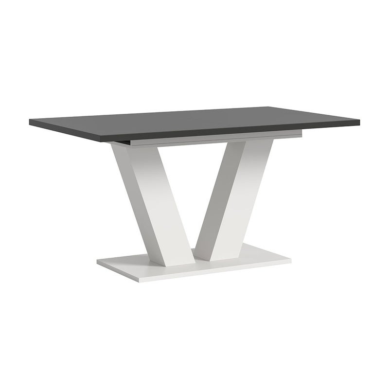 Motion stół do jadalni nogi V 90x150/190 cm z 1 wkładką szary, biały.