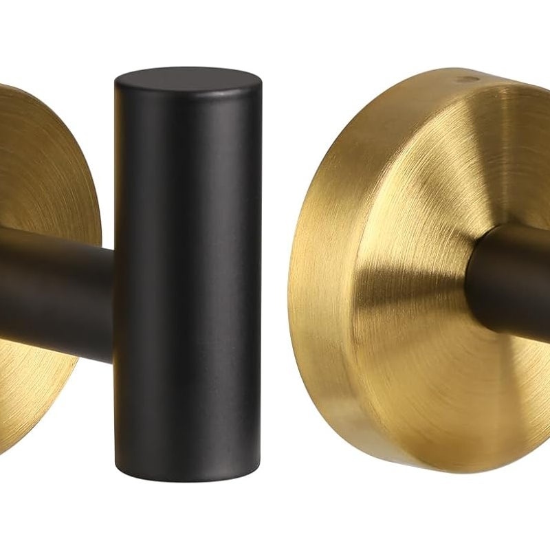 2-częściowy wieszak ścienny do łazienki, wieszak na ręczniki kuchenne, wieszak na obrazy, wieszaki na ręczniki kąpielowe, stal SUS 304 (czarne złoto)