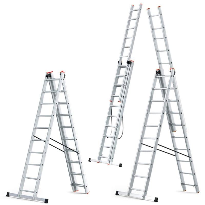 Drabina aluminiowa wielofunkcyjna 3x9 HIGHER na schody + GRATIS