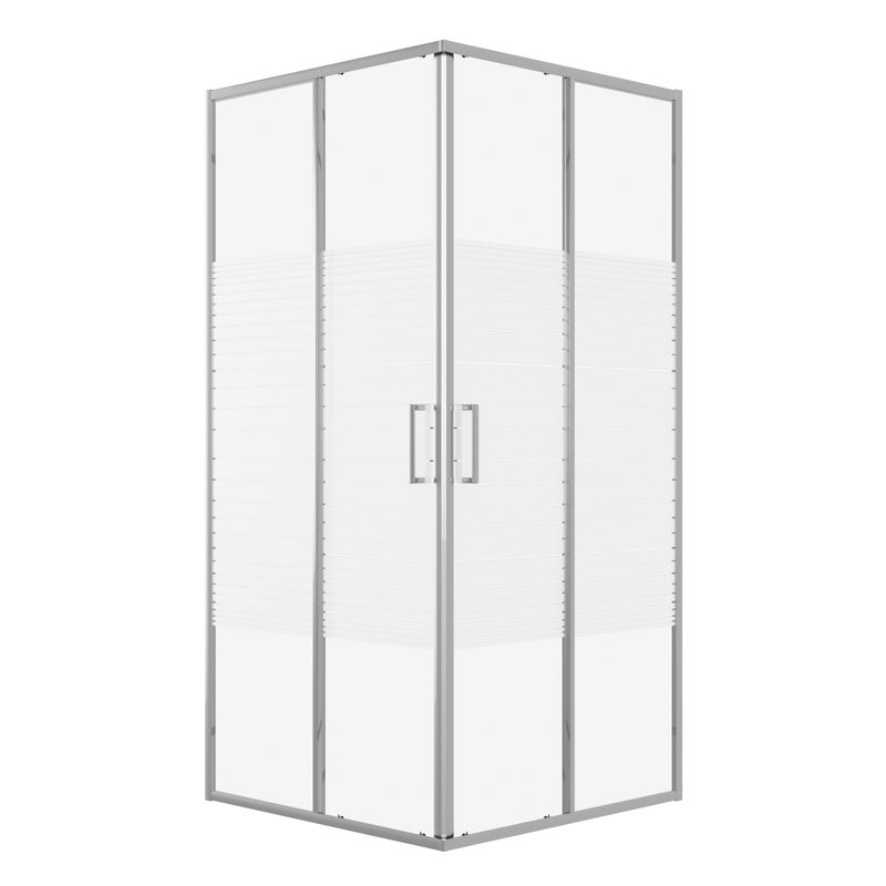 Kabina prysznicowa SCABRA kwadratowa 90x90cm chrom z pasami SEVANTE