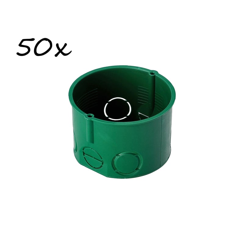 Puszka podtynkowa końcowa fi 60 płytka bez wkrętów zielona EDO 50szt.