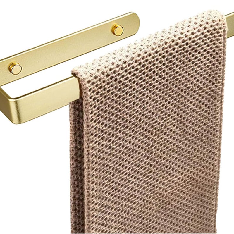 Wieszak na ręczniki bez wiercenia do łazienki lub kuchni 31,5 cm, wieszak na ręczniki łazienkowe, aluminiowy wieszak na ręczniki w kolorze złotym