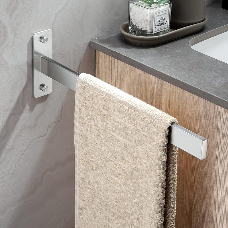 Podwójny wieszak na ręczniki ze szczotkowanej stali nierdzewnej, montowany na ścianie, do łazienki i kuchni