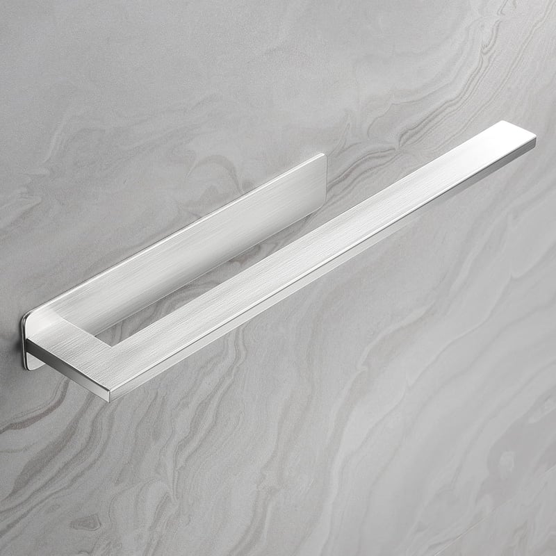 Samoprzylepny wieszak na ręczniki bez wiercenia, ścienny, ze stali nierdzewnej, pojedynczy uchwyt na ręczniki do toalety, łazienki, kuchni, srebrny